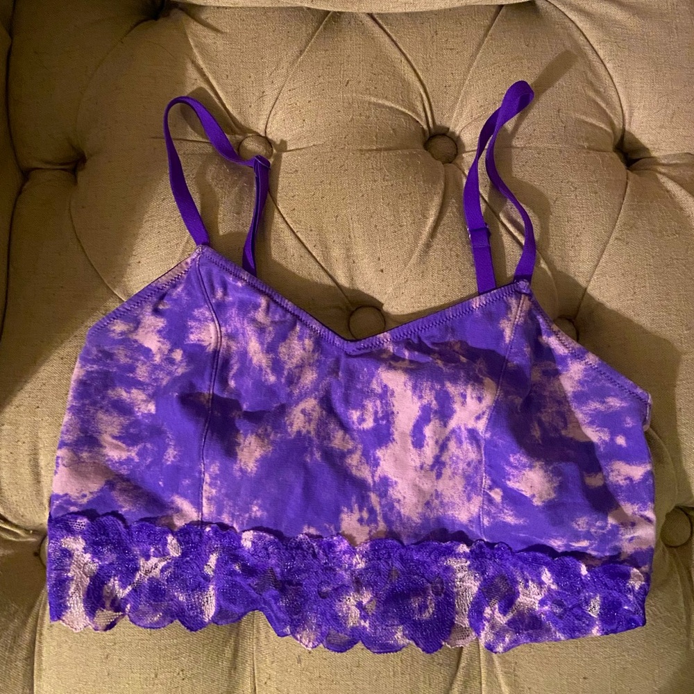 PINK lace trim bralette